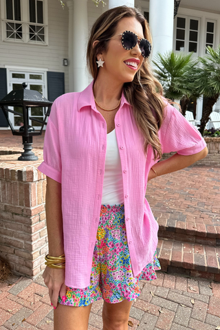 Jess Lea - Sawyer Gauze Top, Pink
