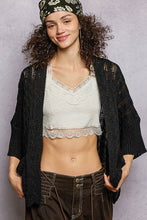 Load image into Gallery viewer, Pol Open-Knit Boho Cardigan with Relaxed Fit Black
