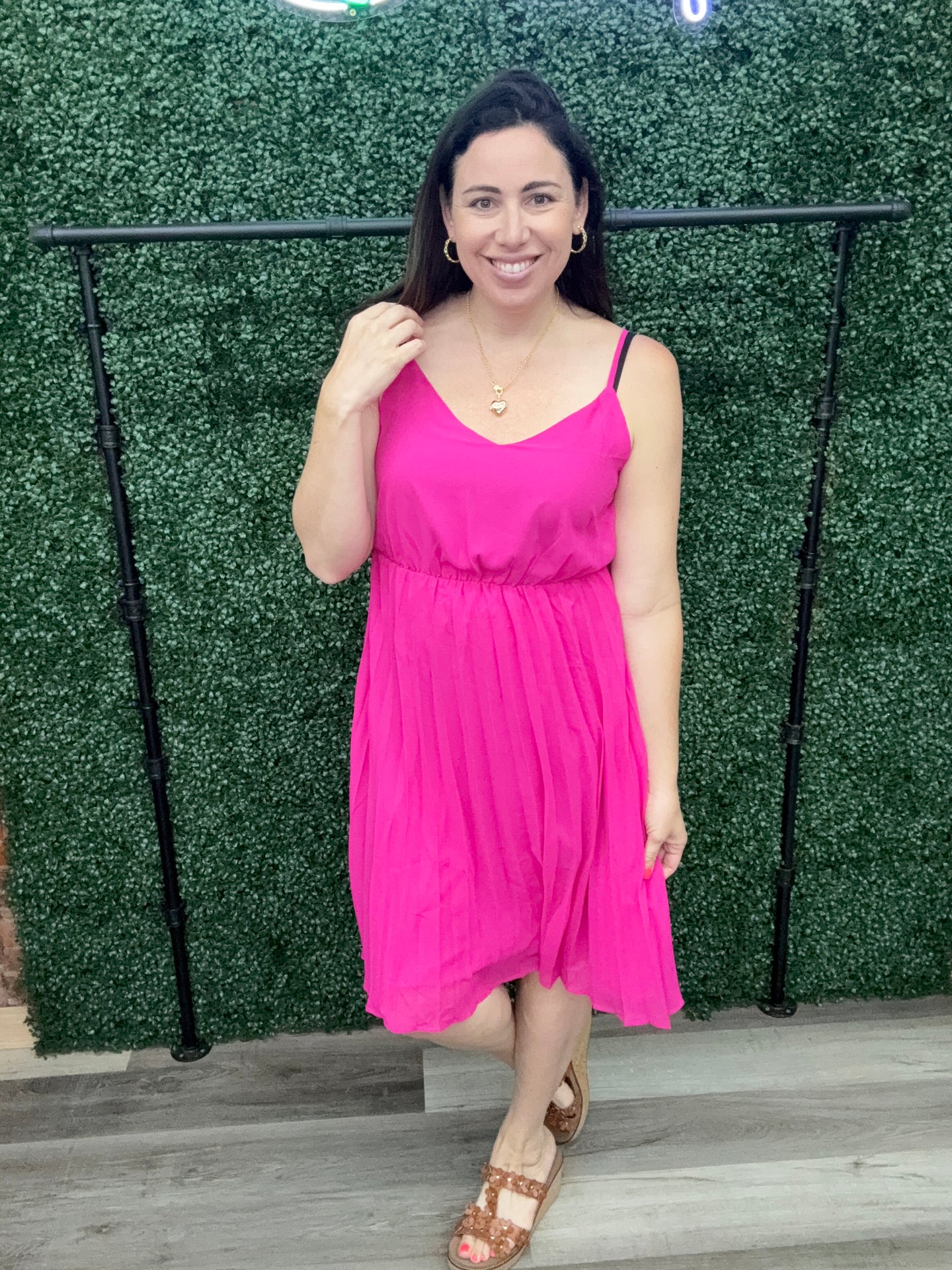 Cozy Co Chiffon bottom pleated dress L. Rosa Boutique Cozy Co Chiffon bottom pleated dress L. Rosa Boutique
