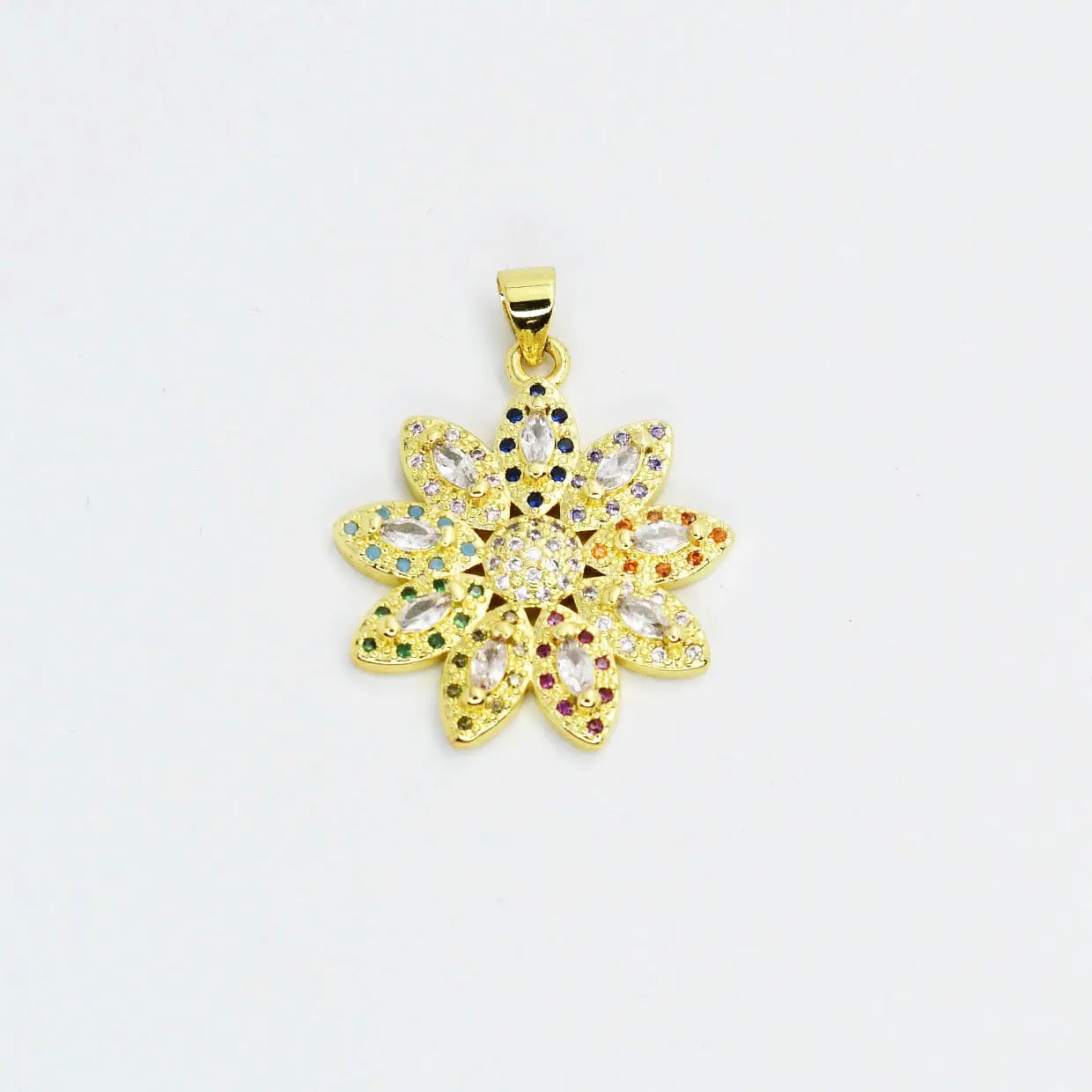 Treasure Jewels Rainbow Gem Poinsettia Charm