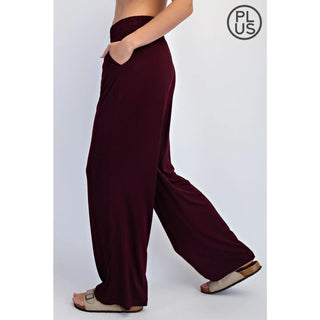 Rae Mode Modal Wide Leg Pants Dark Cherry