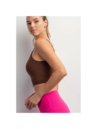 Rae Mode Butter Basic Cropped Camisole (Brami) | Recycled Performance Fabric - Java