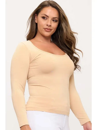 Yelete Seamless Round Neck Long Sleeve