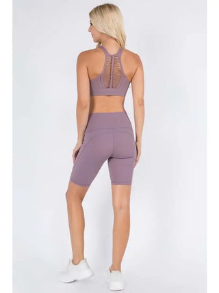 Yelete- Buttery Soft Biker Shorts with Pockets 8in Inseam