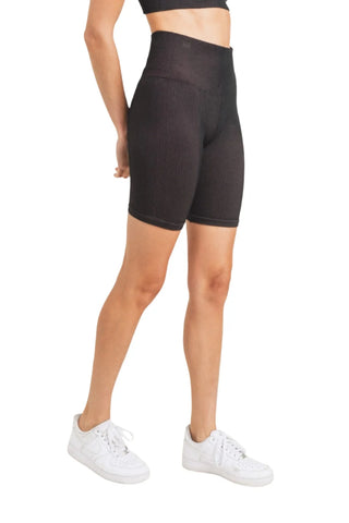 Mono B Rib Dry Brush Seamless High-Waisted Biker Shorts