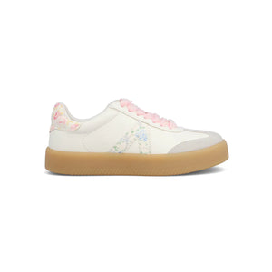 MIA Shoes Axel Sneaker – White Floral Women’s Casual Lace-Up Shoe