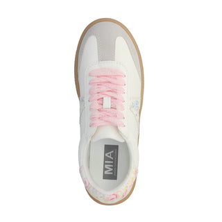MIA Shoes Axel Sneaker – White Floral Women’s Casual Lace-Up Shoe