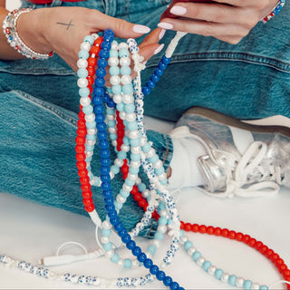 Beaded Phone Charger Blueberry