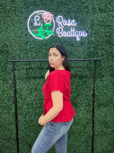 Load image into Gallery viewer, COZY CO TWIST FRONT TEE - RED
