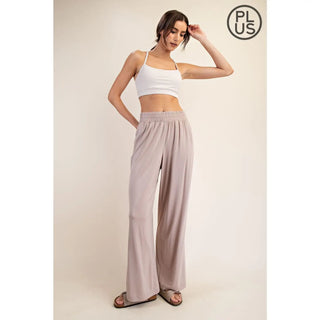 Rae Mode Modal Wide Leg Pants Taupe