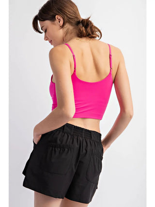 Rae Mode Butter Basic Cropped Camisole (Brami) | Recycled Performance Fabric - Sonic Pink