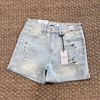 Judy Blue Aztec Patch High Waist Shorts