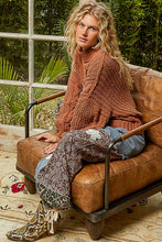 Load image into Gallery viewer, POL Mock Neck Balloon Sleeve Cable Knit Pullover Sweater
