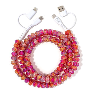 Beaded Phone Charger Mermaid Razz