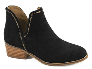 CORKYS Bluffin Ankle Boot- Black Faux Suede