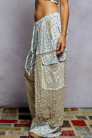 POL Powder Blue Lace & Floral Pant