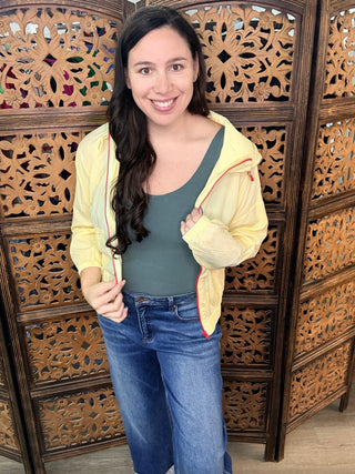 Easel - Lemon Parachute Zip-up Top