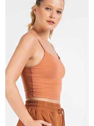 Rae Mode Butter Basic Cropped Camisole (Brami) | Recycled Performance Fabric - Desert Sun