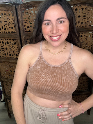 Zenana Ribbed Tank NTW-6167A - Mocha