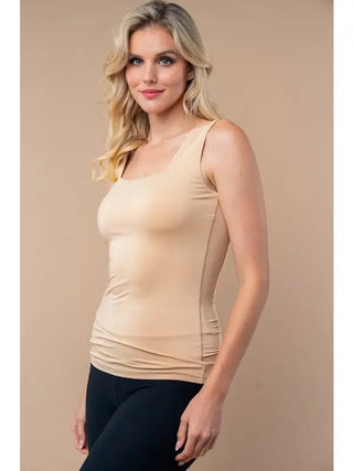White Birch Square Neck Tank - Beige