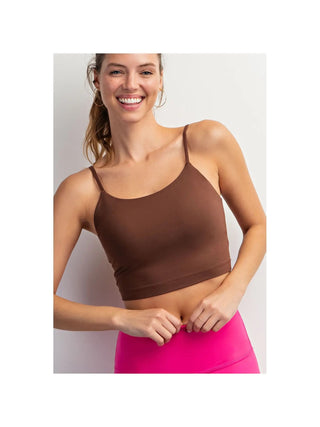 Rae Mode Butter Basic Cropped Camisole (Brami) | Recycled Performance Fabric - Java