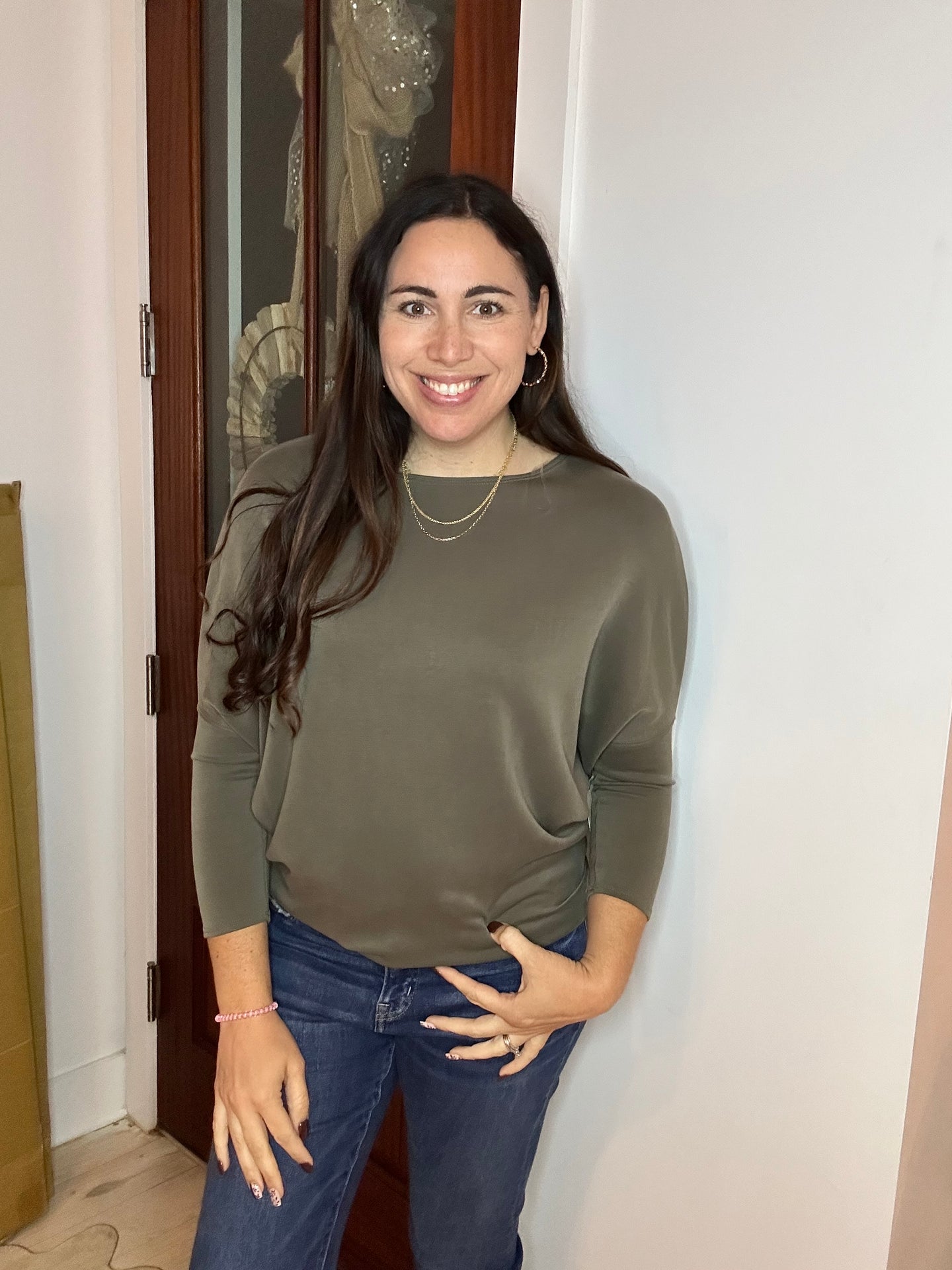 Charlotte Avery Scuba Dolman Sleeve Top