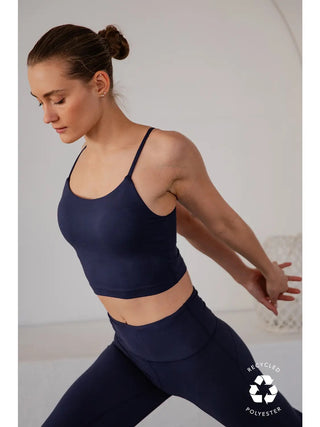 Rae Mode Butter Basic Cropped Camisole (Brami) | Recycled Performance Fabric - Navy