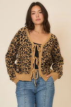 Load image into Gallery viewer, Cozy Co Animal Print Front Tie Soft Knit Cardigan – Statement Layer
