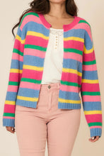 Load image into Gallery viewer, Cozy Co Color Block Knit Cardigan – Soft Stretch Layer
