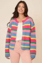 Load image into Gallery viewer, Cozy Co Color Block Knit Cardigan – Soft Stretch Layer
