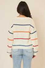 Load image into Gallery viewer, Cozy Co Boatneck Multi Color Stripe Knit Sweater – 100% Acrylic
