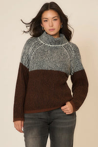 Cozy Co Brushed Rib Knit Cowl Neck Sweater – Soft Stretch Blend