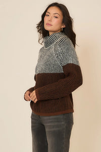 Cozy Co Brushed Rib Knit Cowl Neck Sweater – Soft Stretch Blend