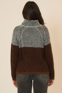 Cozy Co Brushed Rib Knit Cowl Neck Sweater – Soft Stretch Blend