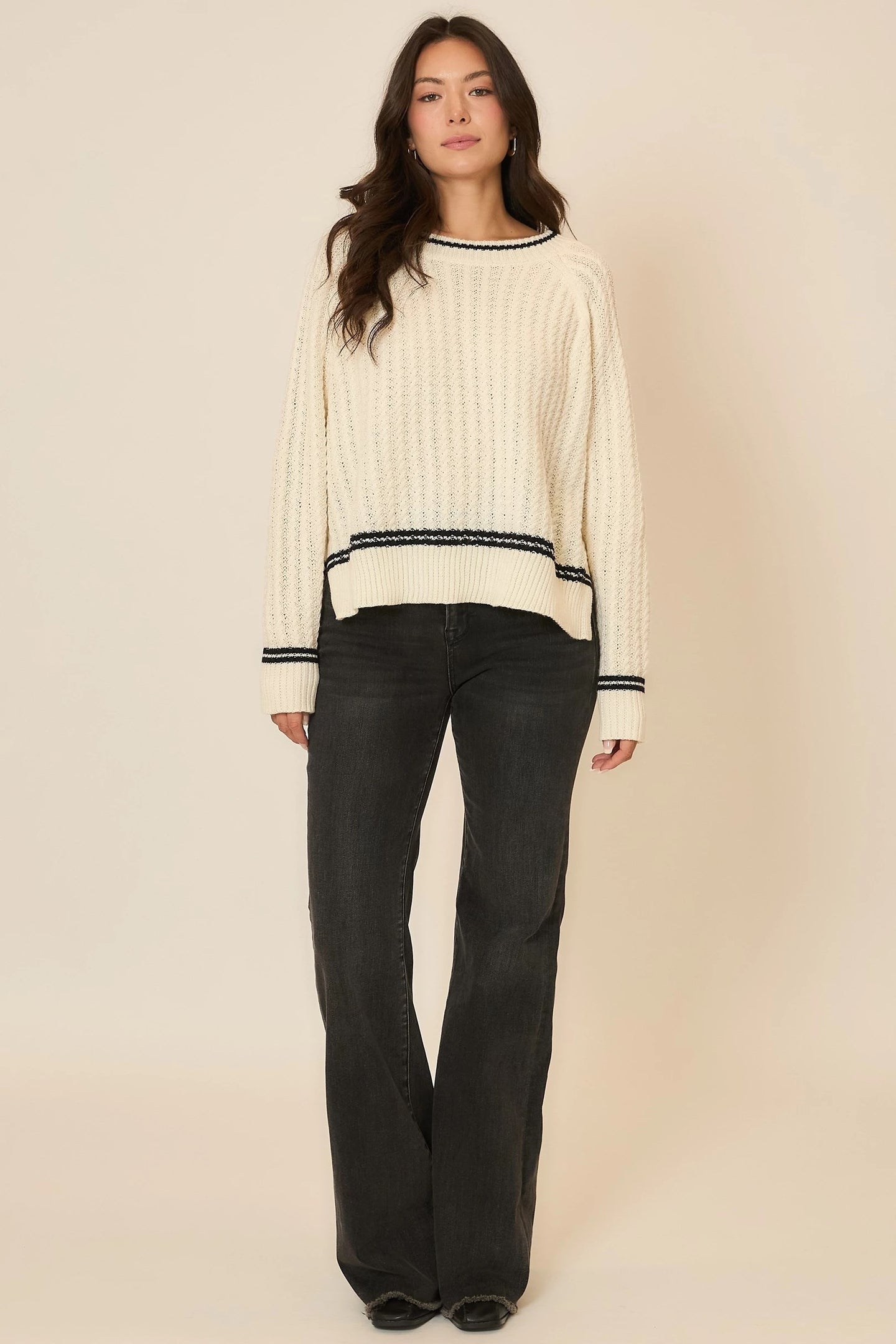 Cozy Co Soft Cable Knit Oversize Sweater – Wool Blend