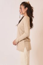 Load image into Gallery viewer, Cozy Co Soft Fine Knit Exposed Seam V-Neck Sweater – Viscose Blend
