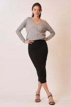 Load image into Gallery viewer, Cozy Co Soft Fine Knit Exposed Seam V-Neck Sweater – Viscose Blend
