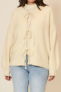 Cozy Co Tie Closure Soft Knit Cardigan – Viscose Blend