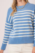 Load image into Gallery viewer, Cozy Co Soft Striped Crewneck Knit Sweater – Acrylic Blend
