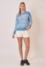 Load image into Gallery viewer, Cozy Co Soft Striped Crewneck Knit Sweater – Acrylic Blend
