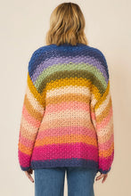 Load image into Gallery viewer, Cozy Co Multi Color Lantern Sleeve Handmade Cardigan – 100% Acrylic

