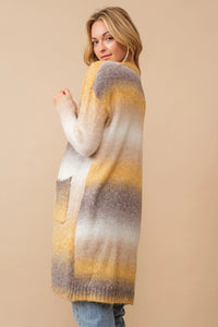 Cozy Co Ombre Brushed Yarn Knit Open Cardigan