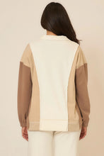 Load image into Gallery viewer, Cozy Co French Terry Color Block Collar Sweatshirt Top
