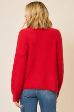 Load image into Gallery viewer, Cozy Co Soft Brushed Embroidered Bow Knit Sweater – Boutique Holiday Style
