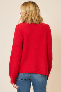 Cozy Co Soft Brushed Embroidered Bow Knit Sweater – Boutique Holiday Style