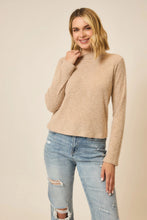 Load image into Gallery viewer, Cozy Co Brushed Rib Mock Neck Long Sleeve Top – Soft Stretch Blend
