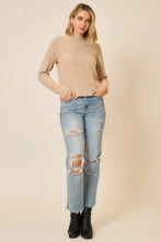 Load image into Gallery viewer, Cozy Co Brushed Rib Mock Neck Long Sleeve Top – Soft Stretch Blend
