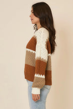 Load image into Gallery viewer, Cozy Co Color Block Scallop Knit Sweater – 100% Acrylic
