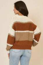 Load image into Gallery viewer, Cozy Co Color Block Scallop Knit Sweater – 100% Acrylic
