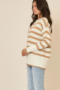 Cozy Co Striped Tunic Knit Sweater – 100% Acrylic